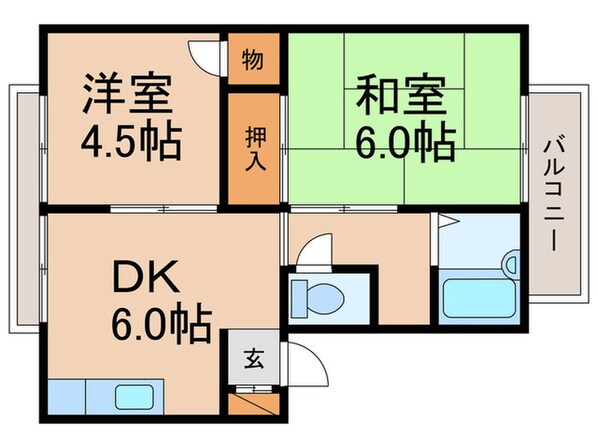 メロディハイツ高槻Ⅰの物件間取画像